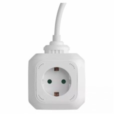 Tinklo ilgiklis (kubas) 220V su 4 lizdais su įžeminimu 2xUSB 1.9m baltas (white) Emos